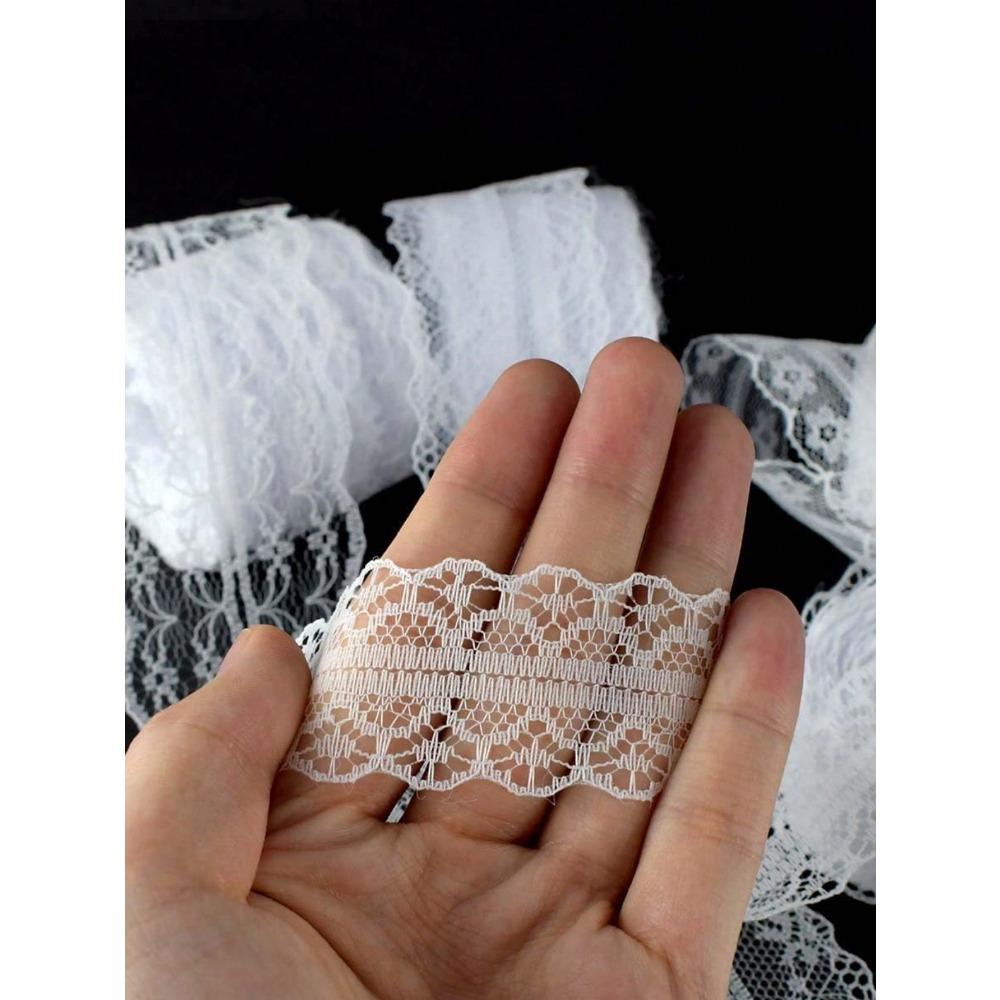 1 шт. 3 см*22 м Белая кружевная лента, Подходит для упаковки букетов, украшения торта, упаковки подарочного банта ручной работы, упаковки подарка на день рождения