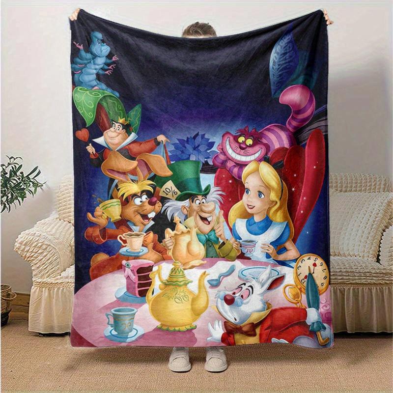 1pc, Wonderland Adventure Blanket, Perfect for All Seasons, Soft Flannel Throw Blanket, Versatile & Cozy for Bedroom, Living Room, Travel, Camping, Ca