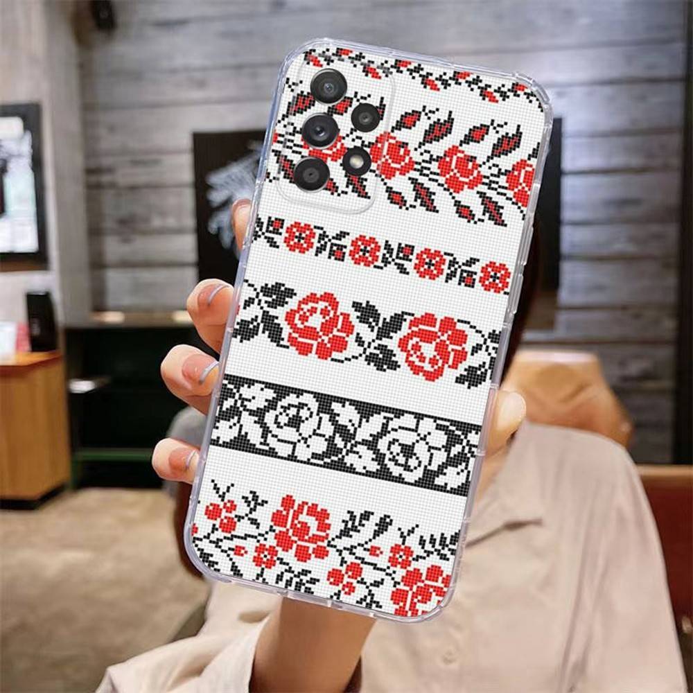 Ukraine Ornament Pattern Phone Case For Samsung Galaxy A,71,70,52,51,40,31,50,50S,30S,21S,12,10,Note20ultra Transparent Cover