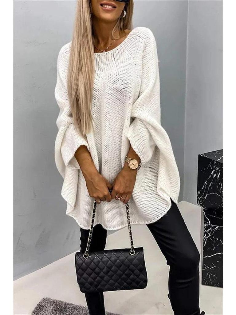 Женский вязаный шаль-накидка Осень/Зима 2024