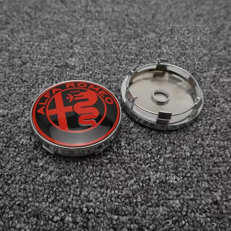 For Alfa Romeo r4PCS Car Wheel Center Cover Auto Emblem Hub Cap For Alfa Romeo Giulia Stelvio Giulietta 156 159 147 Mito Tonale Brera Disco Vola