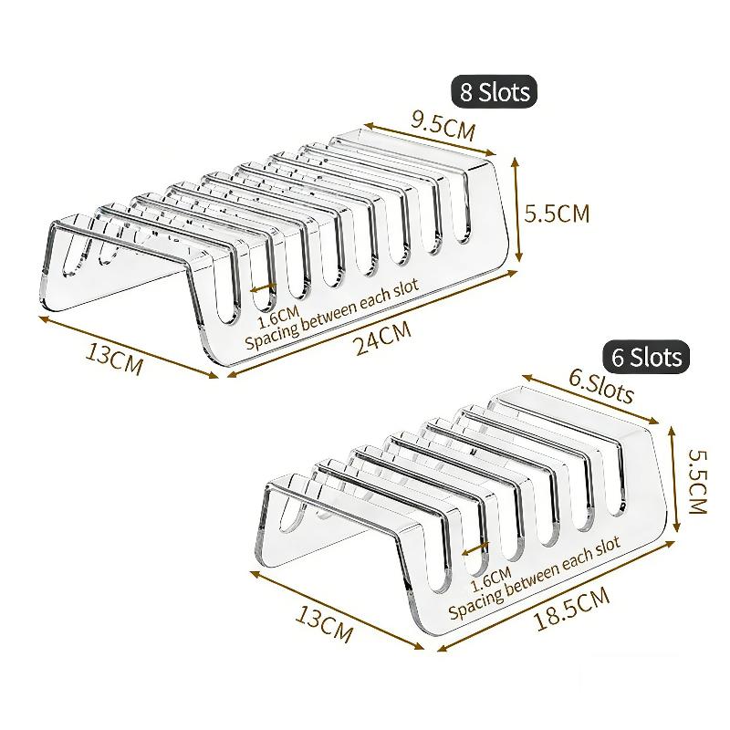 Clear Acrylic CD Display Shelf 2PCS 6 8 Grid Storage Organizer for Home Office Media Collection