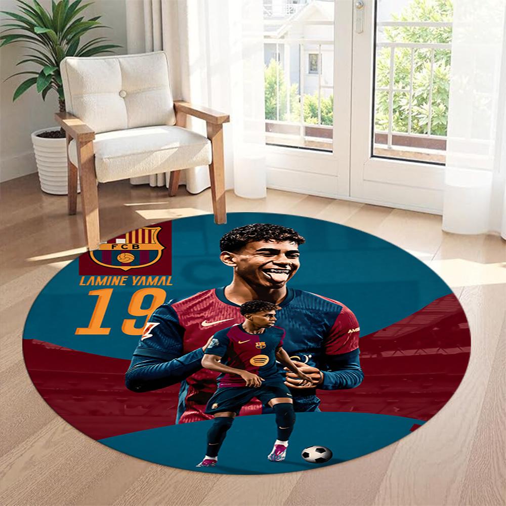 Yamal Round Area Rug Design for Study room Balcony Foyer Game Room Antislip Round Carpet Anime Office Decor Perfect Gift for Women Men