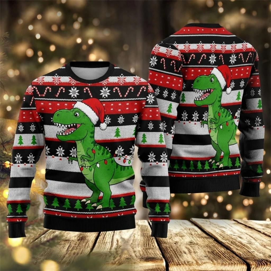 Модная мужская женская футболка Рождественский смешной принт Круглый вырез Пуловер Топ Повседневная толстовка Детские футболки Топ Одежда