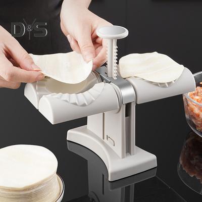 Ручной пресс для изготовления пельменей, нержавеющий, антипригарный, экономящий труд, многоразовые аксессуары для выпечки, пластиковая форма для равиоли с двойной головкой