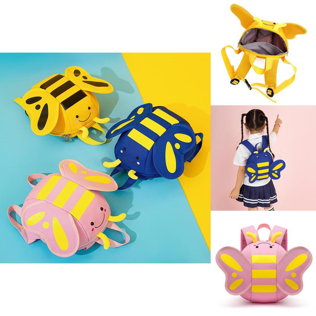 Adorable Cartoon Bee Toddler Backpack For Boys And Girls With Breathable And Waterproof Nylon Material