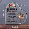 "Be Strong and Courageous" Joshua 1:9 Acrylic Plaque - Religious Encouragement Gift with Cross & Butterfly