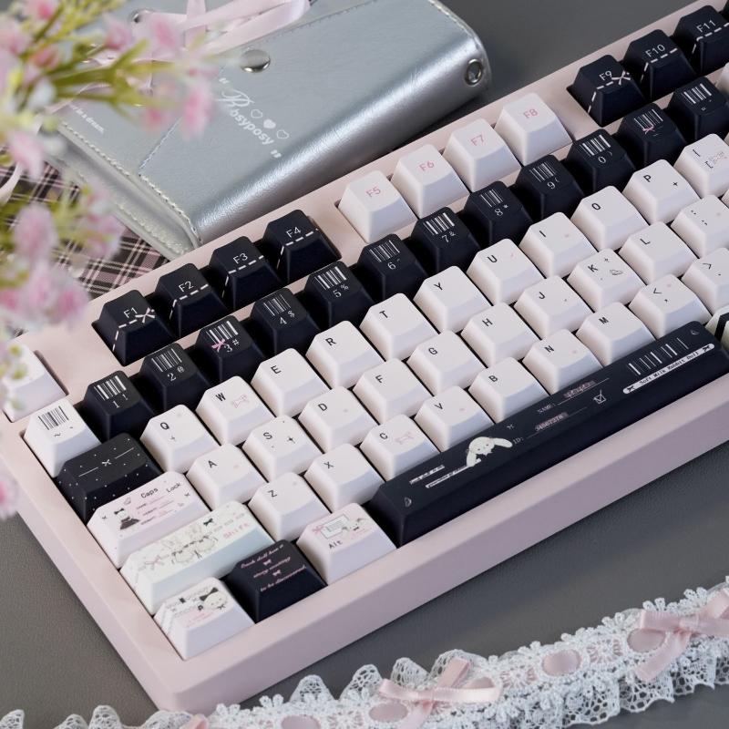 Zizi Rabbit Карточная Кейкап Pbt 144 Клавиши Cherry Pbt Розовая Кейкап 2.25/2.75U Пробел Раскладка Alice Раскладка ISO Кейкап