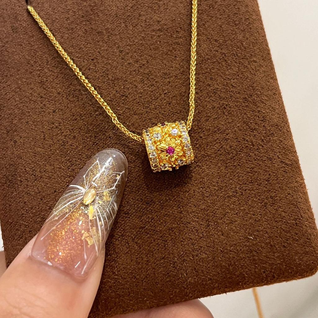 Кулон-ожерелье-кольцо Tongzhong Sunflower Ruby с паспарту, французская ключичная цепочка