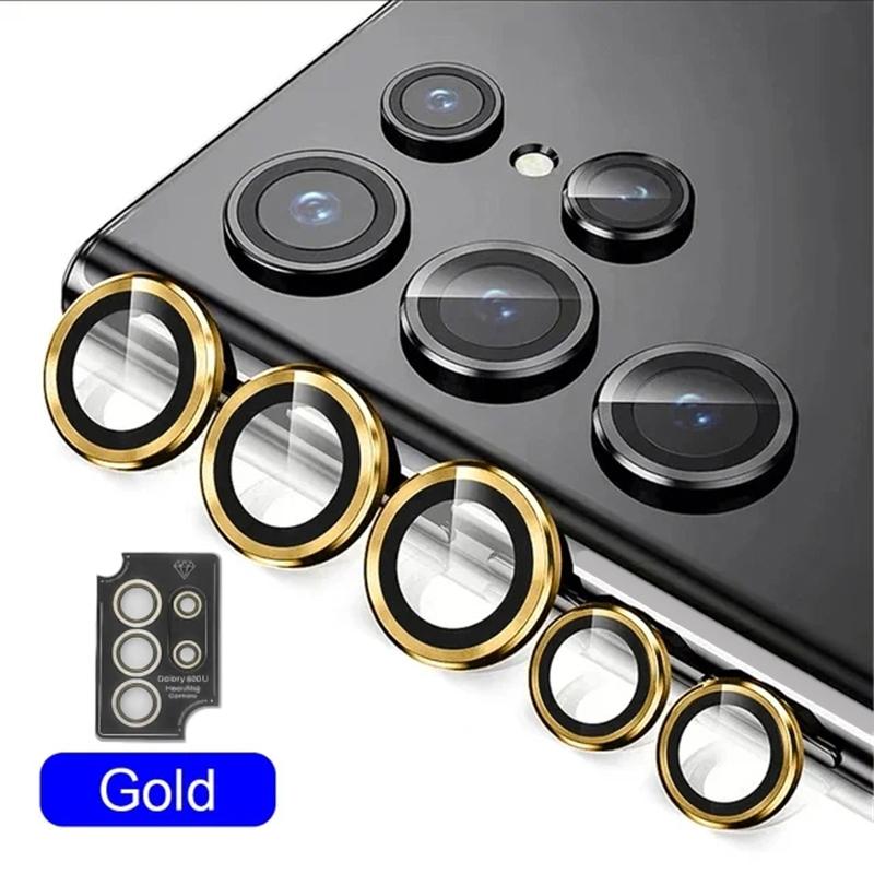 Защитное стекло с металлическим кольцом 8K Ultra HD для камеры Samsung S26 S25 S24 Ultra Plus Легкая установка Кольцо для объектива Пленочные аксессуары