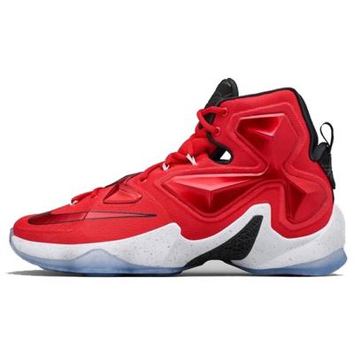 Lebron 13 Баскетбольные кроссовки на шнуровке, нескользящие, легкие, высокие, мужские, выездные, красные 807220-600