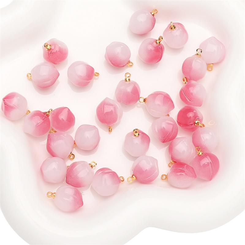 5 шт. розовые и белые персиковые кулонные стеклянные бусины для изготовления ювелирных изделий своими руками