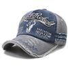Sports Outdoor Women And Men Pattern Head Cow Cap Baseball Stitching Stitched Embroidered Alphabet Vintage Cotton Washed Neutral Gender  For Hats