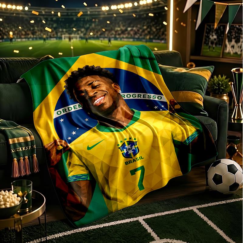 Brazilian Football Celebration Blanket Lightweight Ideal Bedding Blanket Perfect for Travel, Living Rooms, Offices, Sofas, Fan Christmas gift