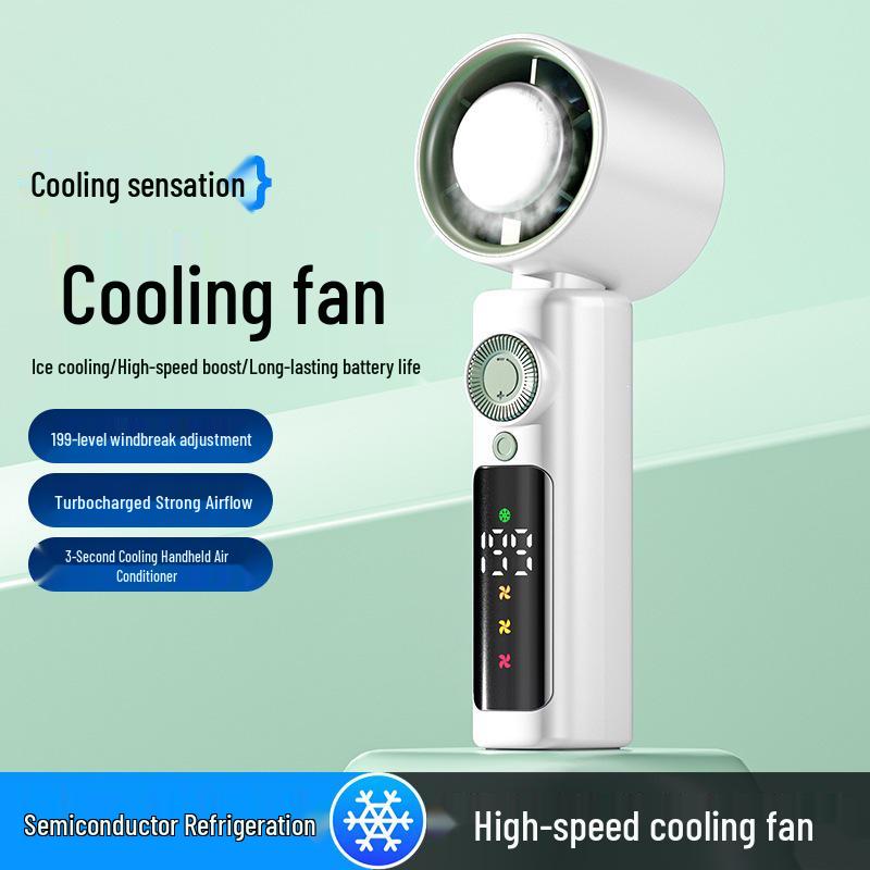 Portable Silent Cooling Mini USB Rechargeable Handheld Fan with Ice Pack