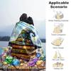 1PC Custom Name Magic Hat Potions flannel blanket versatile,all-season throw suitable for the living room,bedroom,camping,travel,and gift