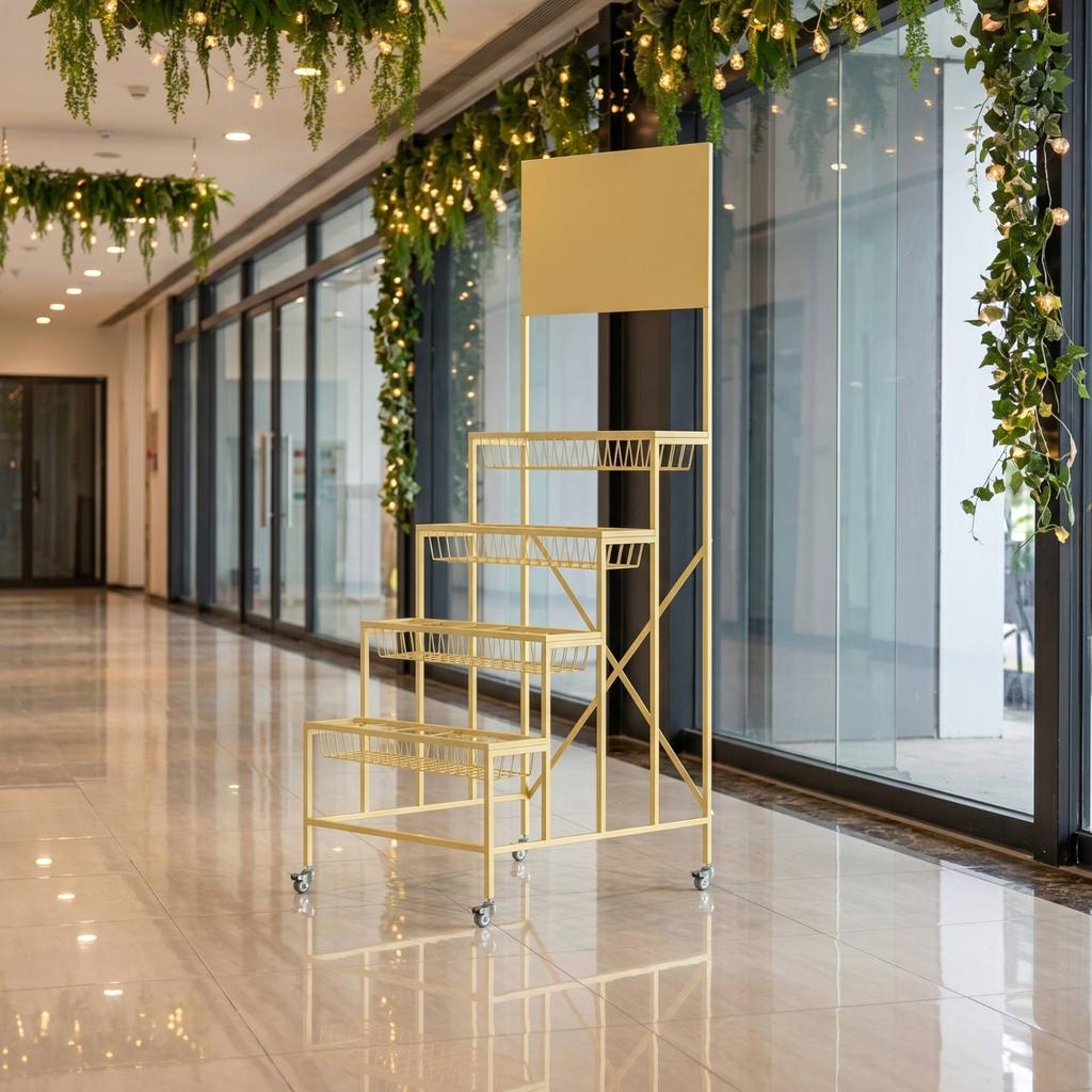 Tiered Flower Display with Wheels Rolling Tiered Flower Display Stand Plant Rack with Wheels Vertical Furniture Sturdy