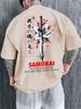 Unisex Unisex Tshirt Samurai Graphic Tee Short Sleeve Cotton Streetwear Aesthetic Urban Oversized Casual Tops