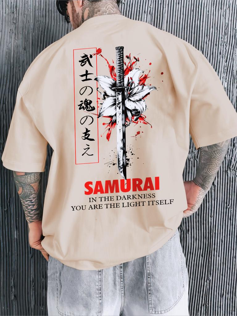 Unisex Unisex Tshirt Samurai Graphic Tee Short Sleeve Cotton Streetwear Aesthetic Urban Oversized Casual Tops