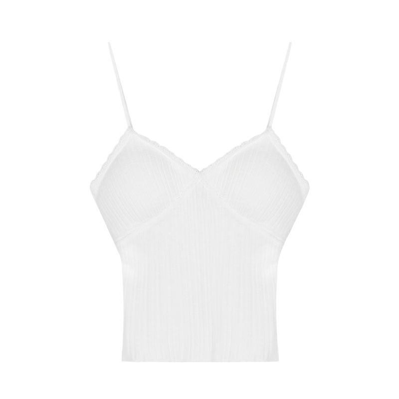 Элегантная кружевная майка с V-образным вырезом: Закрывает подмышечный жир, Встроенные чашечки, Красивый дизайн спины