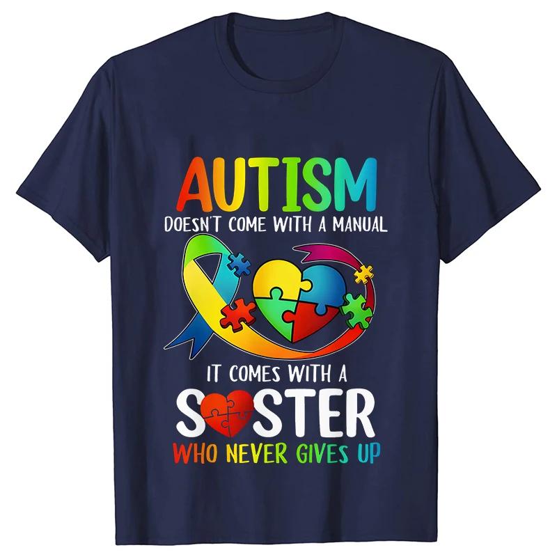 Men's T-shirts Autism Mom Dad Clothing Autism Awarenes Family Tshirts Short Sleeve Clothes Family Matching Clothing Unisex Tees