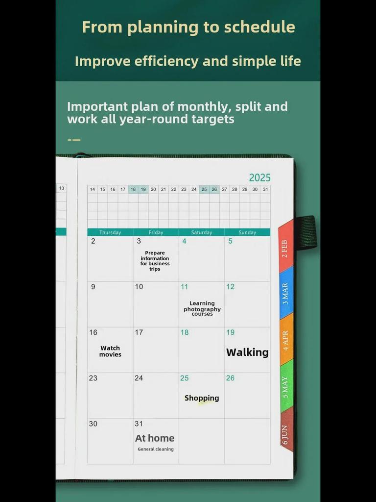 Двуязычный планировщик 2025 года: Англо-испанская тетрадь для годового, ежемесячного и еженедельного планирования