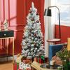 Snowy Artificial Christmas Tree 150cm with 317 Branches and Metal Stand, Green Christmas Tree for Indoor Living Room