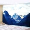 Jagged Snow Mountain Tapestry?- Fluffy White Cloud Turquoise Lake Background