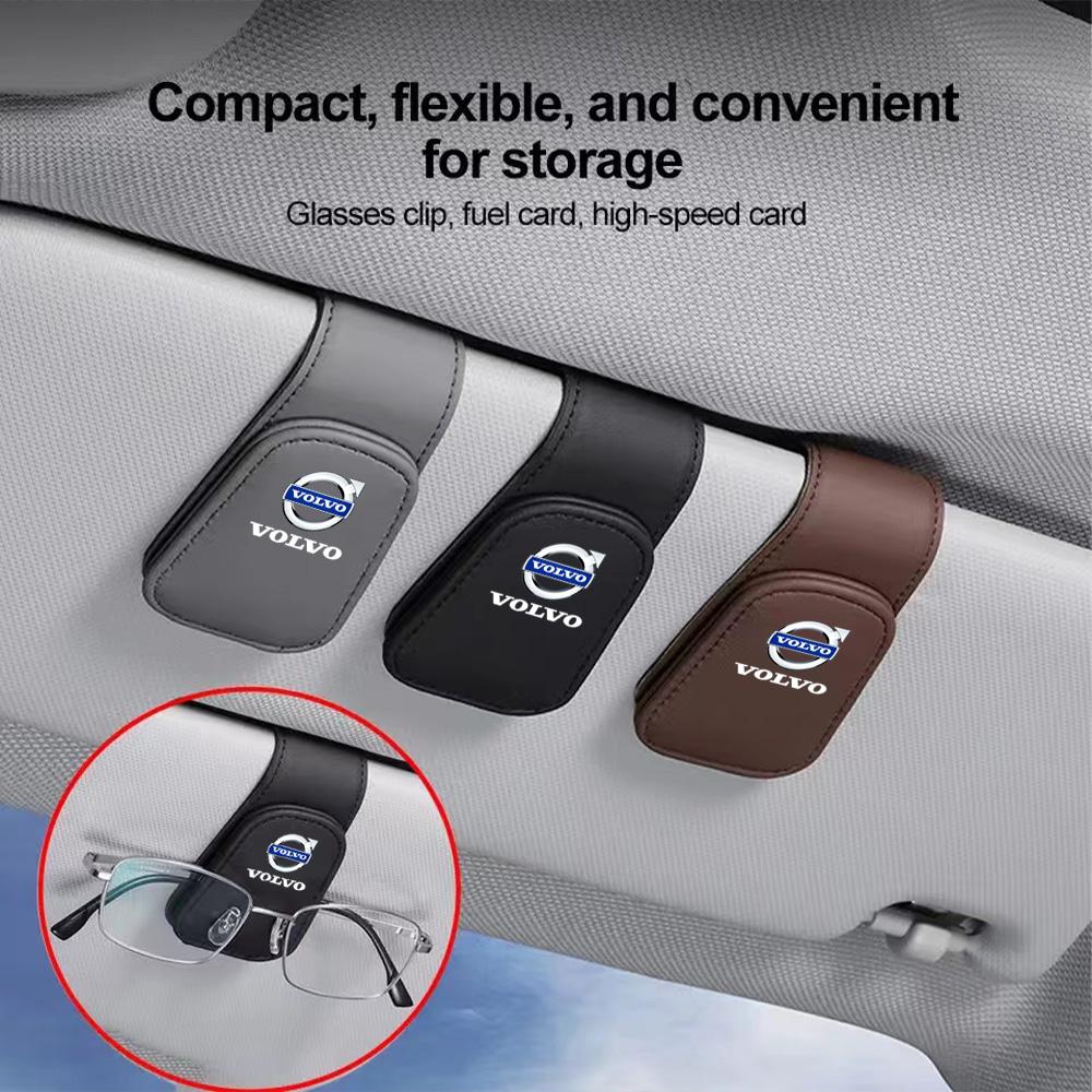 Car Interior Sun Visor Eyeglasses Holder Sunglasses Clip For Volvo V60 V40 XC90 S60 C30 XC60 V50 V70 S90 Olestar AWD XC40 S80 T6