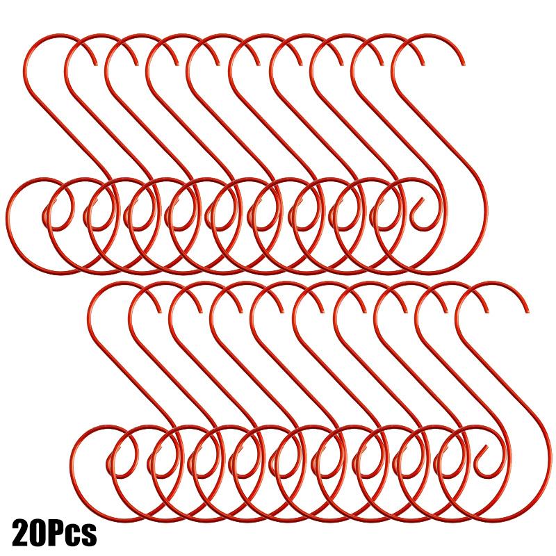 Рождественские украшения, металлические крючки, елочные шары, подвесные крючки в форме буквы S, рождественские новогодние украшения для дома, принадлежности