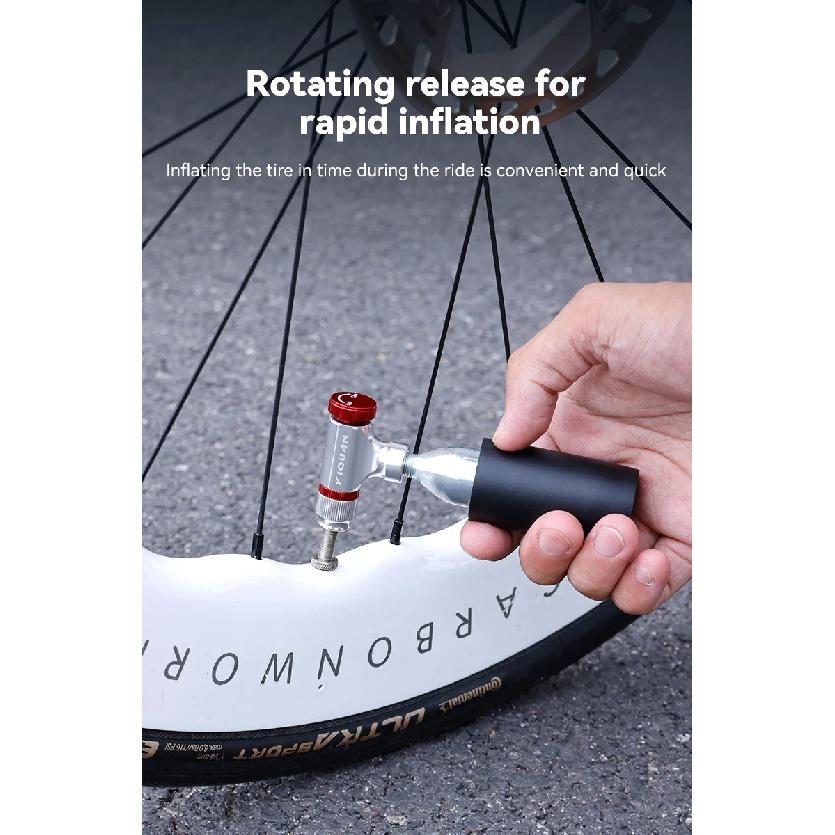 CO2 Bicycle Tire Inflator CO2 Pumps Inflator Head Aluminum Alloy Bike Tire Pump Tool Mini Bike CO2 Pump Bicycle Accessories