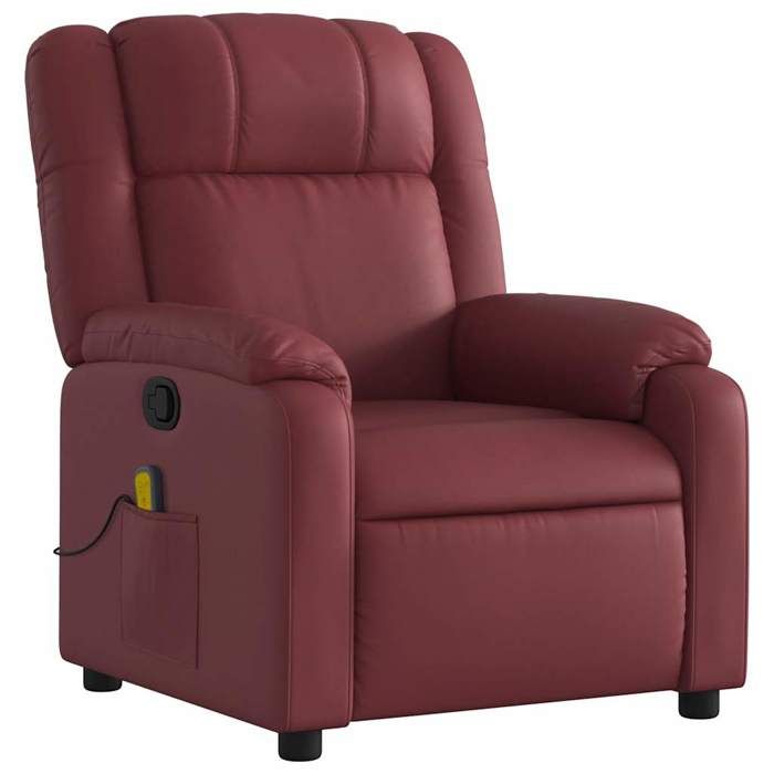 VidaXL Fauteuil de massage inclinable Rouge bordeaux Similicuir 373533