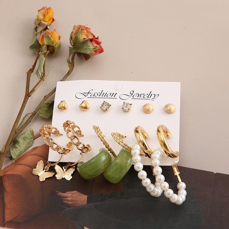 iF ME Модные серьги-кольца из смолы, подвеска в форме бабочки в форме сердца, женские аксессуары, ювелирные изделия