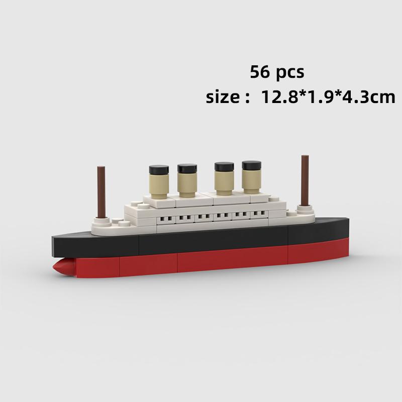 Модель круизного лайнера «Титаник» MOC Разбить пополам Строительные блоки Морская жизнь Рыбы Растения Кирпичи Лодка Наборы Демонстрационные игрушки для сборки