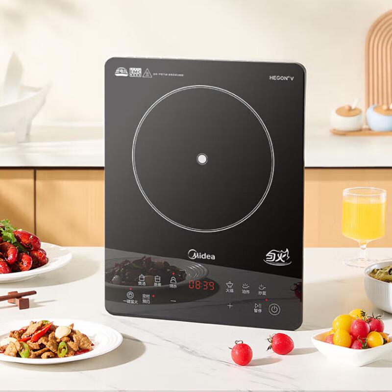 Midea Индукционная плита 2200 Вт с сенсорным управлением, вилка CN (адаптер в комплекте)