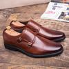 2025 Мужские деловые кожаные туфли большого размера, формальные офисные кожаные туфли, модные туфли-монки в британском стиле