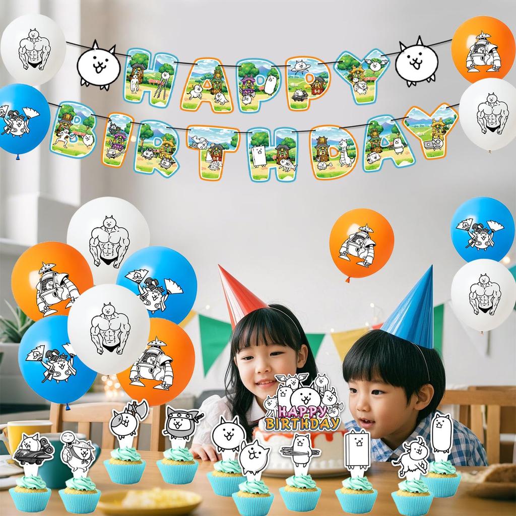 Birthday Decoration Character Birthday Happy Birthday Anime Party Boys Set, Balloons, Garland, Banner, Decorations, Balloons, Kids, Girls,