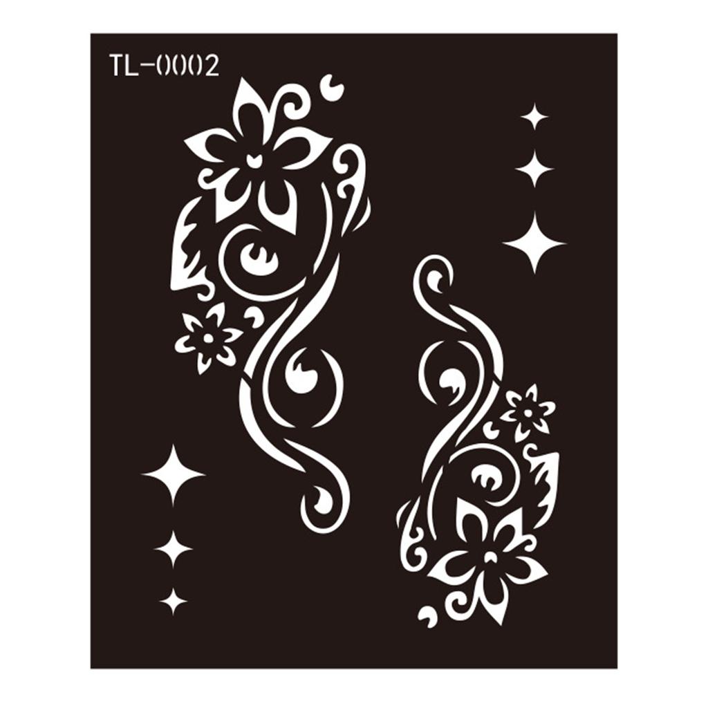 Трафареты для татуировок хной Трафареты для рисования на лице и теле Шаблоны для татуировок хной Временные наклейки для татуировок Многоразовые