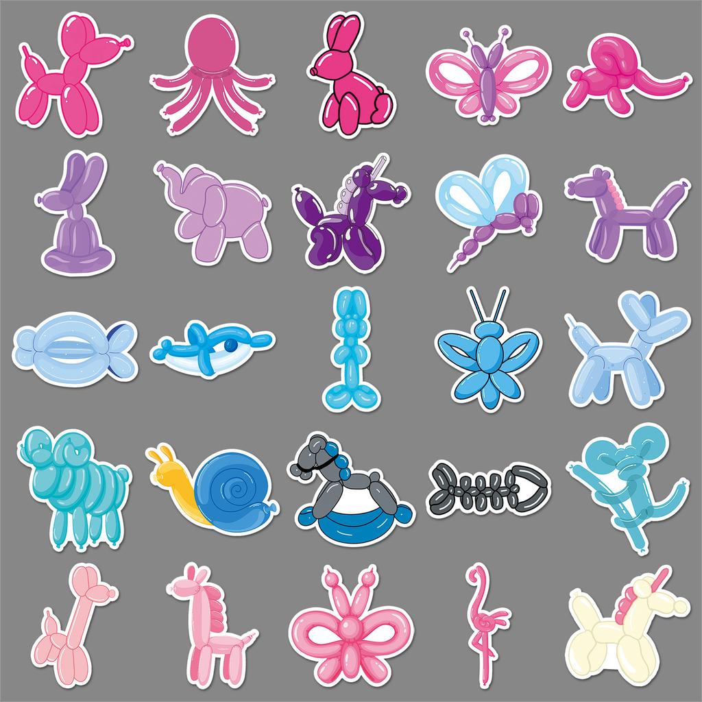50 Balloon Doll Graffiti Stickers Personalized Cartoon Children's Decorative Water Cup Computer Mobile Phone Case Stickers