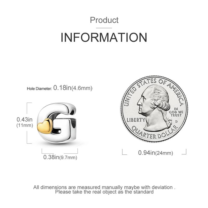 Шармы Оригинальные Сердце Серия Английский Алфавит Бусина Подходит для Браслетов Ожерелье Женский Шарм Медь Роскошь Сделай Сам Ювелирные Изделия Подарки