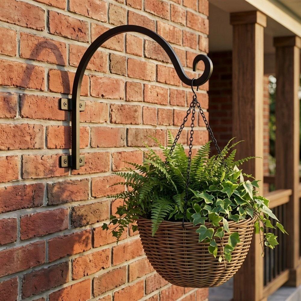 Heavy Duty Hanging Plant Brackets 12/16In Flower Basket Hooks Outdoor Wall Mount  Outdoor Use