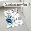 Water Lily Theme Soft Crystal Velvet Rug Custom Name & Text Print Non Slip Floor Rug for Bedroom Living Room