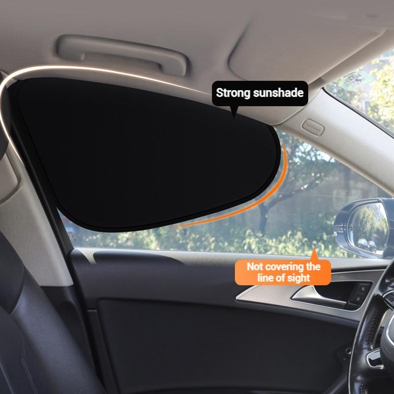 4-Layer Sun Shade Cover Electrostatic Curtains Car Side Sun Protection Cover Foldable Car Side Window Shield Privacy Sunshade
