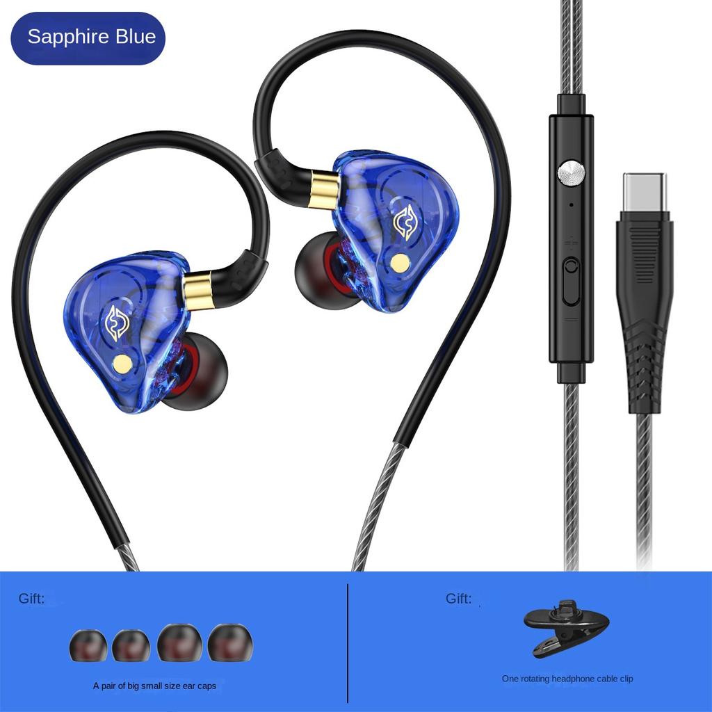 KG05 Спортивные наушники-вкладыши с проводным управлением и микрофоном Наушники для мобильных телефонов с тяжелыми басами 3,5 мм / Type-C