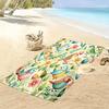Colorful Birds and Floral Pattern Beach towel quick-drying for travel outdoor sports jogging beach and swimming