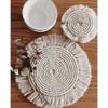 Tassels Water Cup Mat Absorbent Insulated Dining Table Mat Boho Coaster  Tabletop Protection
