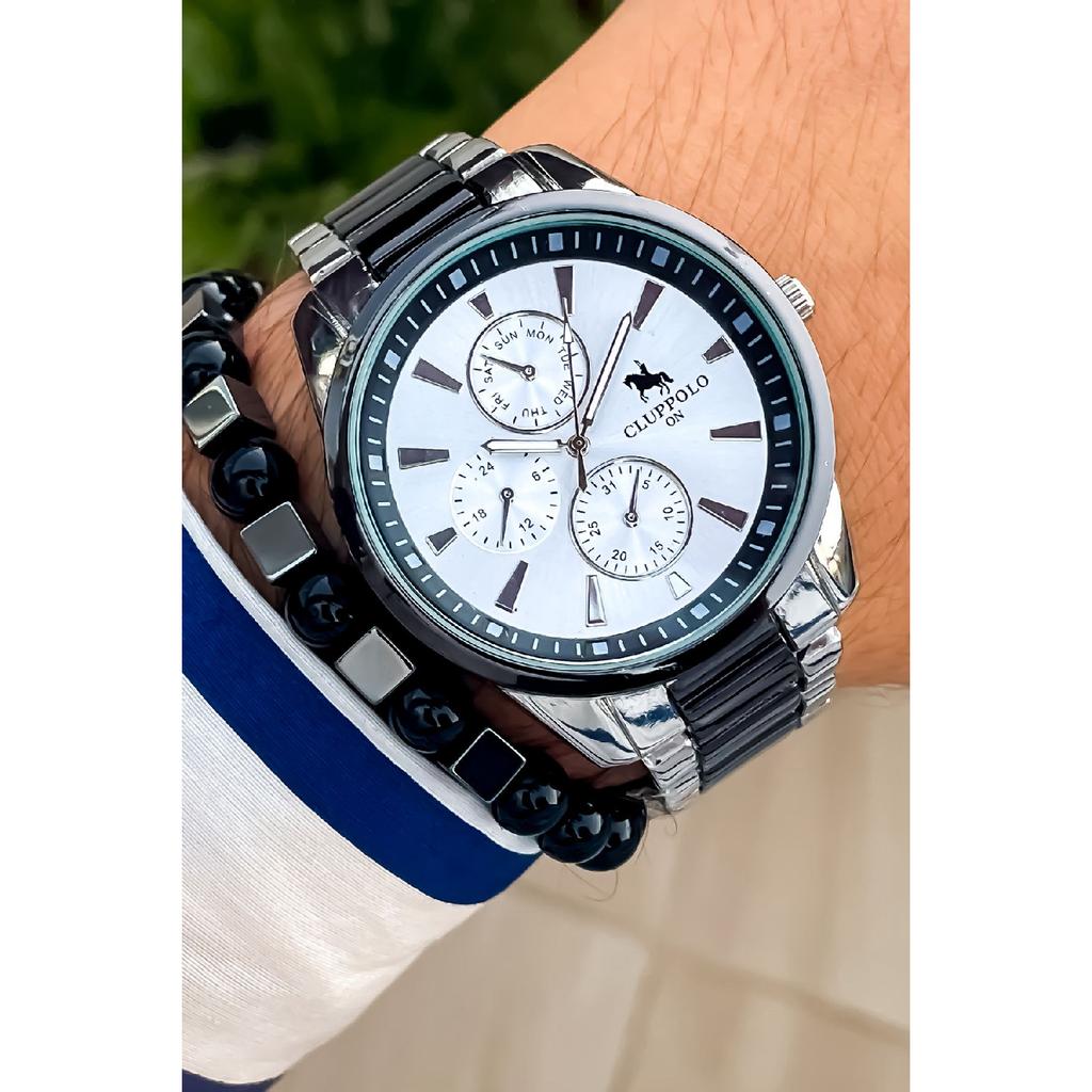 Men's Watch Card Holder Belt Wallet Prayer Beads Bracelet Suit Combination Set Gift For Lovers Engagement Special