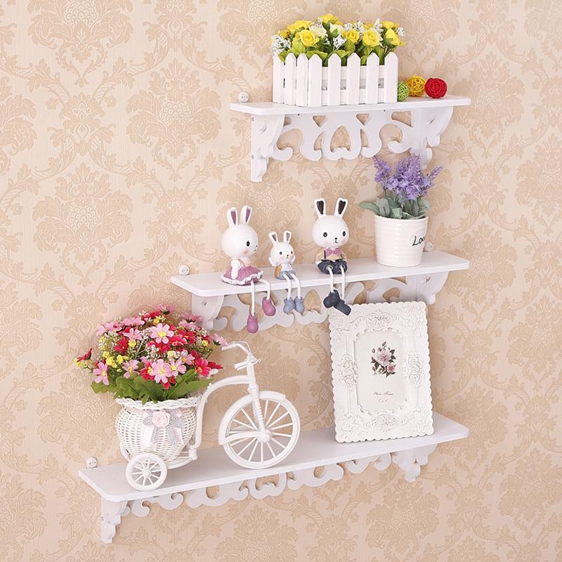 Bedroom Wall Mount Shelf Set - TV Background, 3-Piece Wall Rack Decor