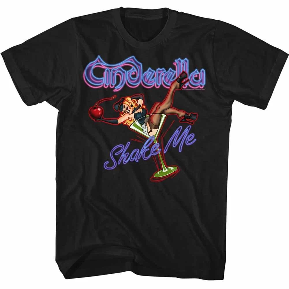 Cinderella Shake Me Girl In Martini Glass Men's T Shirt Metal Music Merch