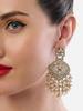 Champagne Color Dazzling Stones & Cluster Beads Drop Dangler Earring For Women
